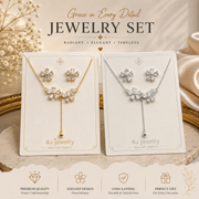 Floral Drop CZ Necklace Set