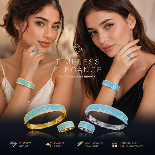 Honeycomb Luxe Crystal Kada Set