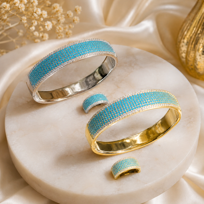 Honeycomb Luxe Crystal Kada Set