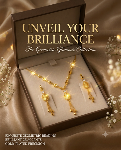 Elegant Pendant Ovel Necklace Set