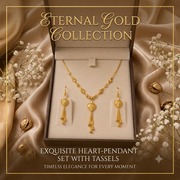 Elegant Heart Tassel Necklace Set